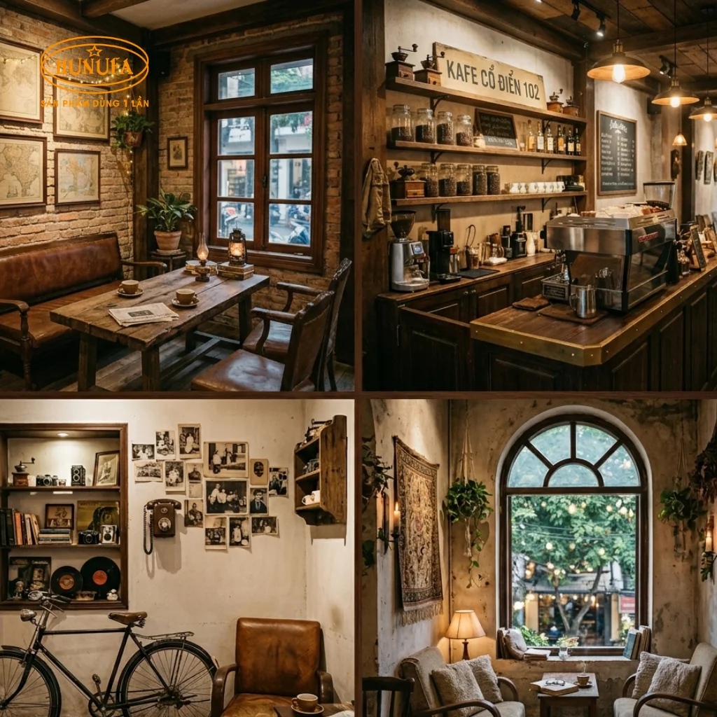 trang trí quán cafe phong cách cổ điển