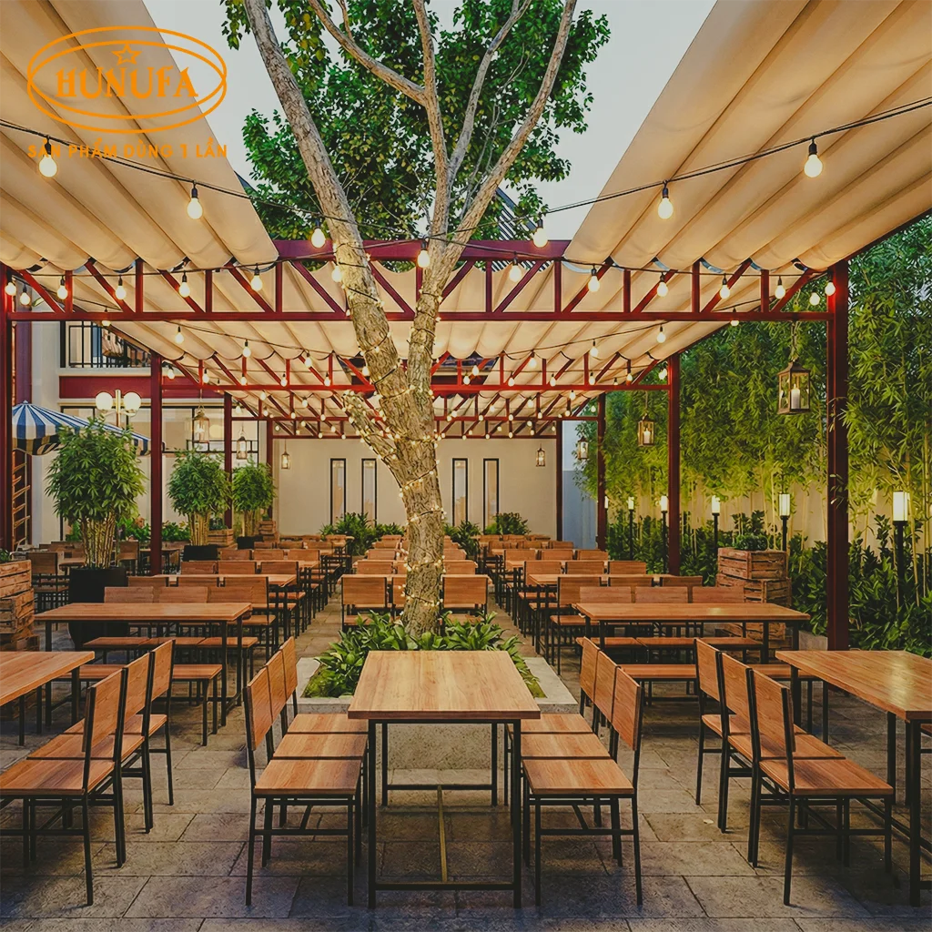 trang trí quán nhậu sân vườn