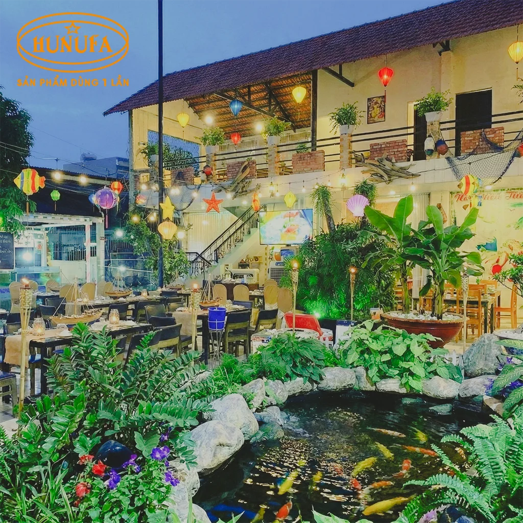 trang trí quán nhậu sân vườn
