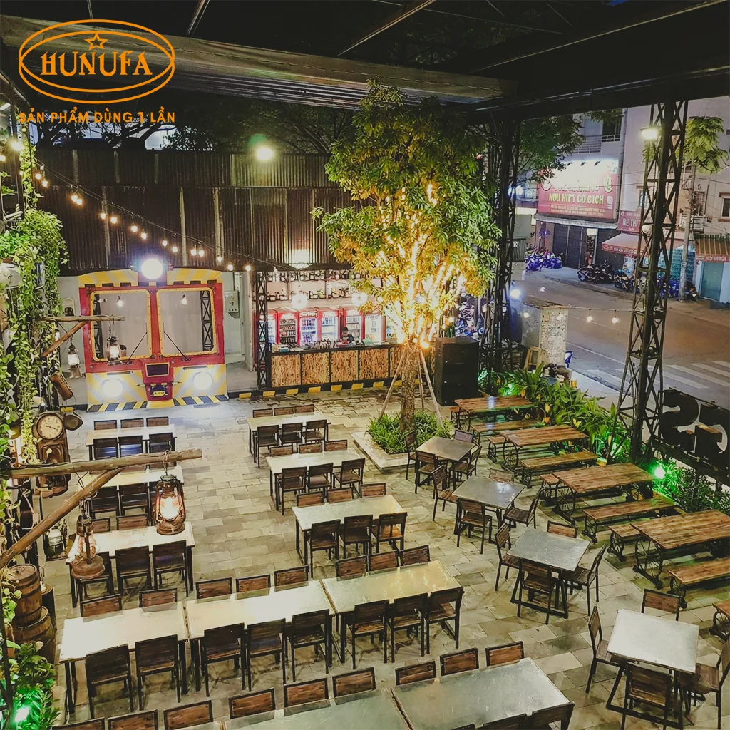 trang trí quán nhậu sân vườn