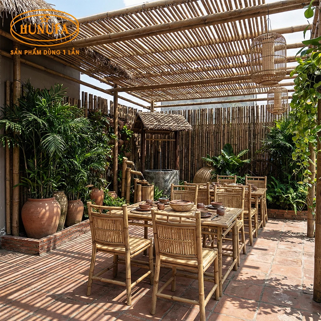 trang trí quán nhậu sân vườn