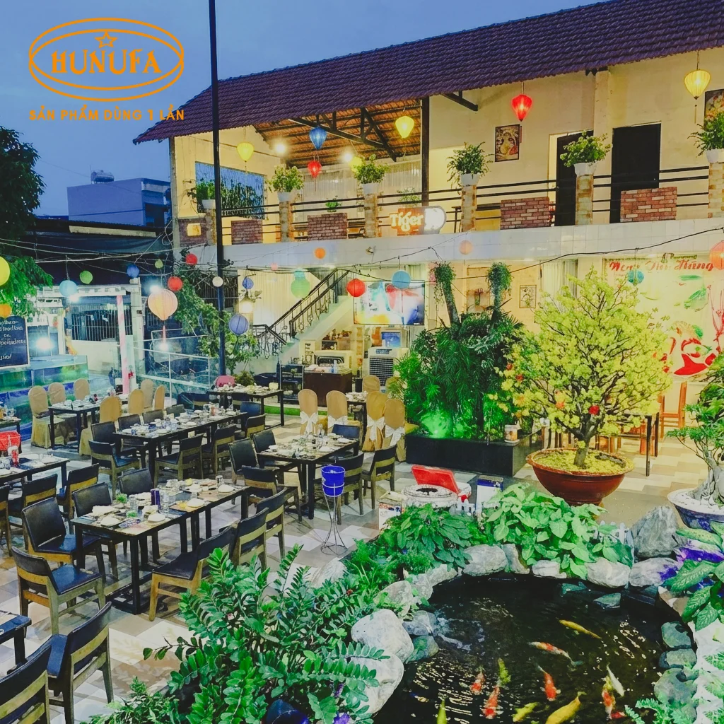 trang trí quán nhậu sân vườn