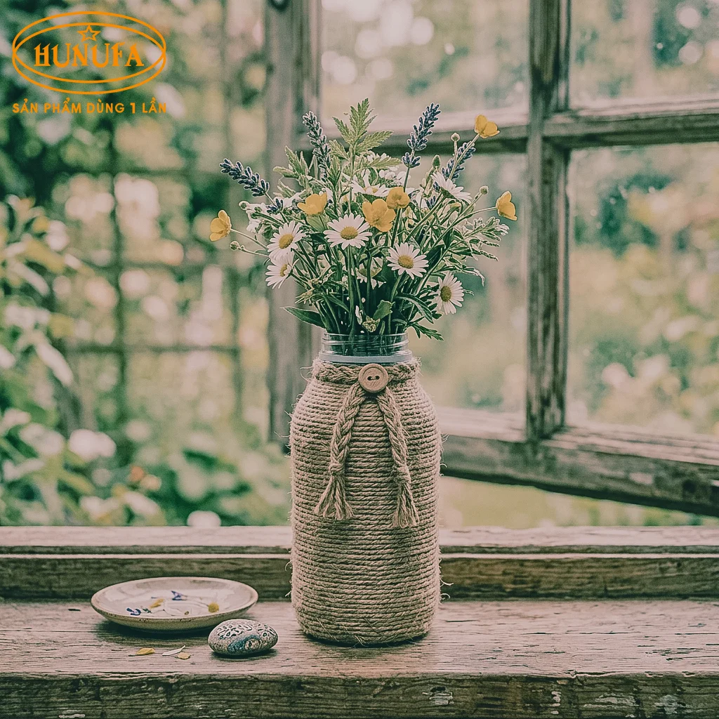 cách làm bình hoa tái chế bằng chai nhựa