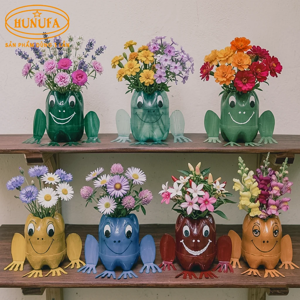 cách làm bình hoa tái chế bằng chai nhựa