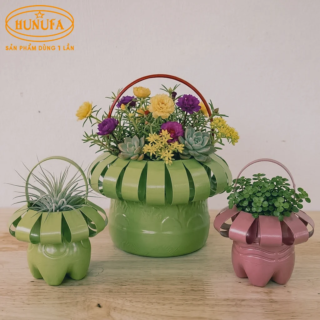 cách làm bình hoa tái chế bằng chai nhựa