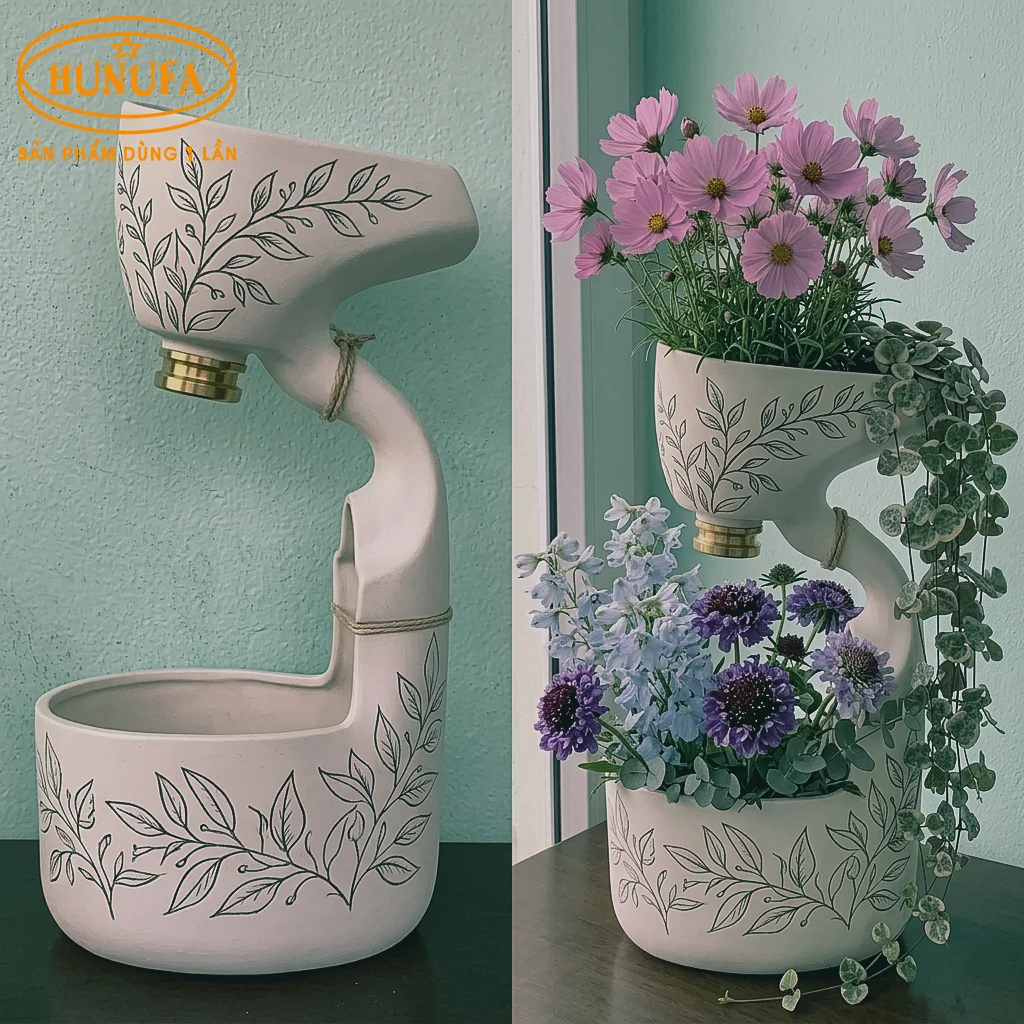 cách làm bình hoa tái chế bằng chai nhựa