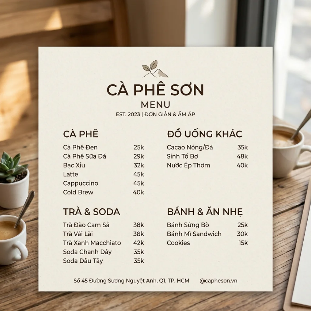 12+ Mẫu menu đồ uống quán cafe đẹp, ấn tượng, thu hút khách hiệu quả