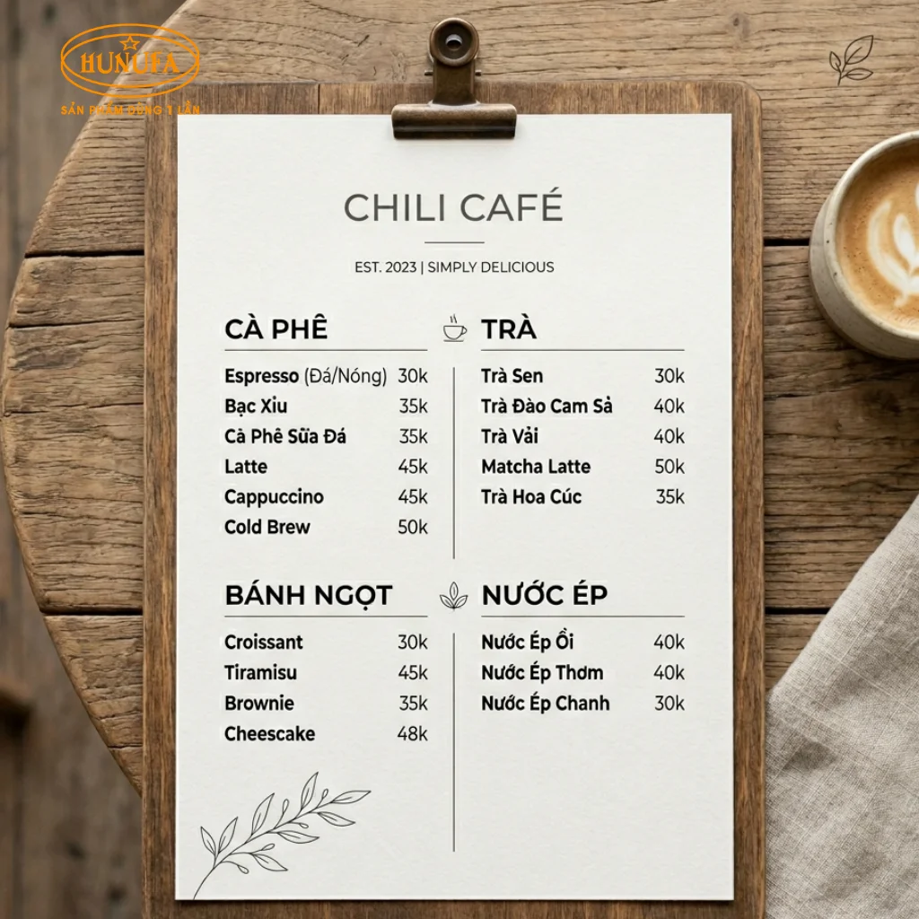 12+ Mẫu menu đồ uống quán cafe đẹp, ấn tượng, thu hút khách hiệu quả
