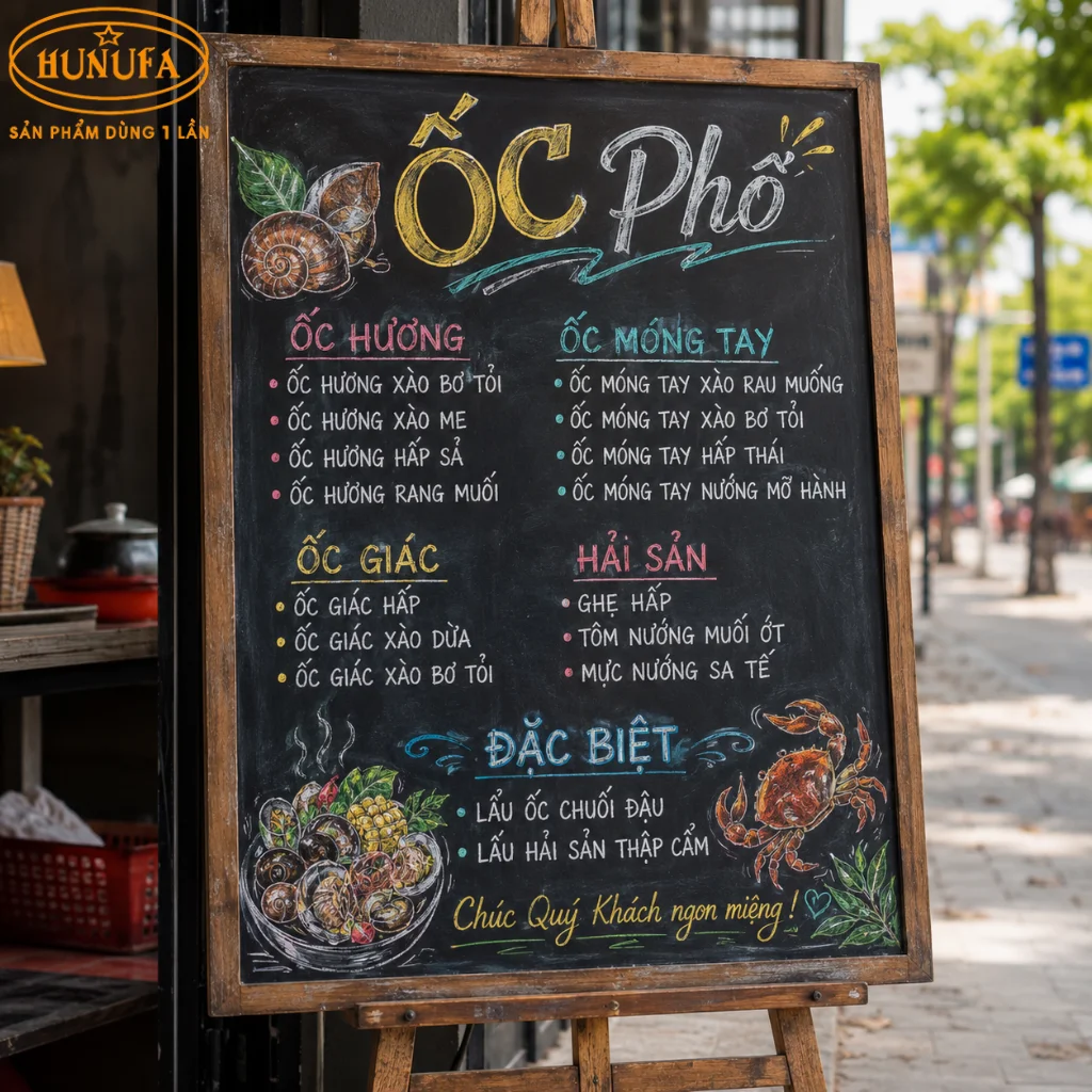 Mẫu thiết kế menu quán ốc chuyên nghiệp giúp tăng doanh thu cho quán