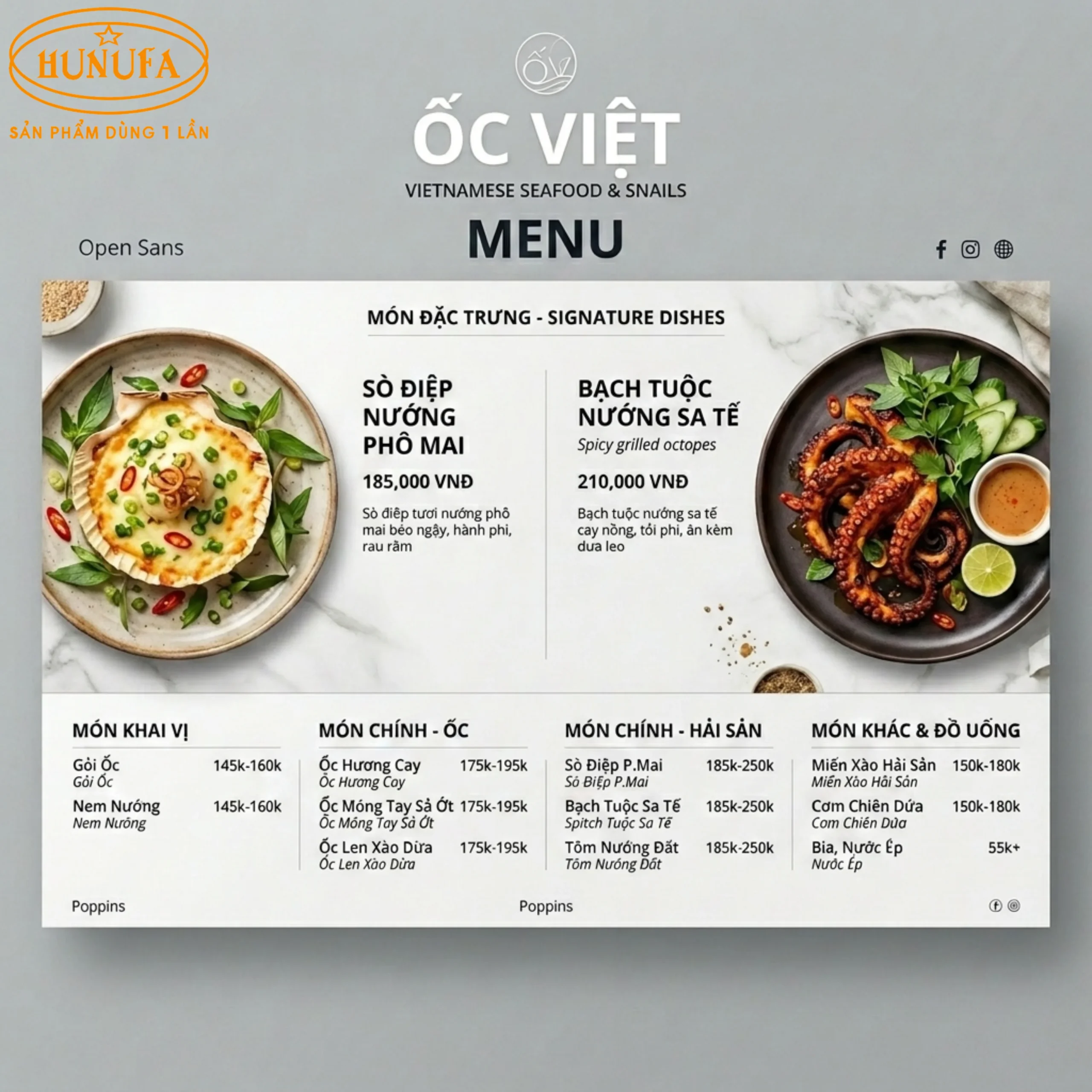 36+ Mẫu thiết kế menu quán ốc chuyên nghiệp giúp tăng doanh thu cho quán