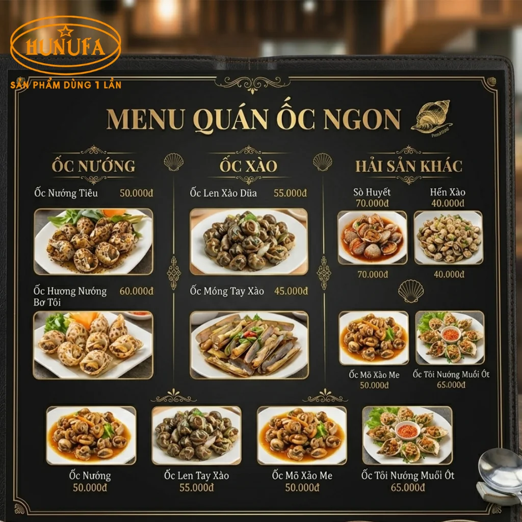 10+ mẫu thiết kế menu quán ốc chuyên nghiệp giúp tăng doanh thu cho quán
