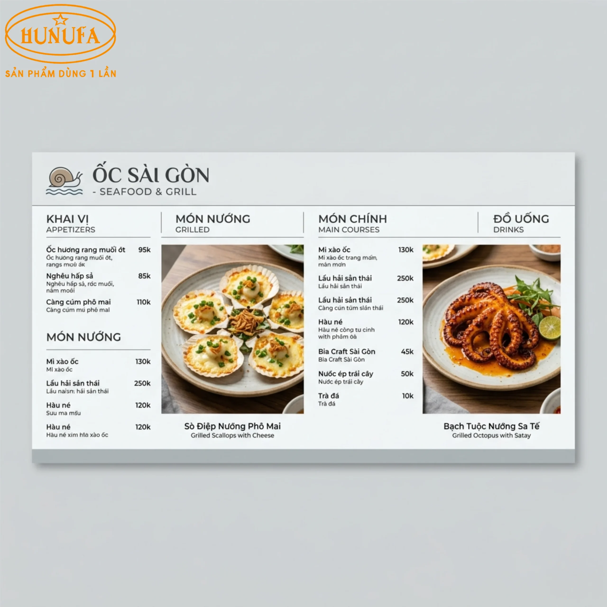 36+ Mẫu thiết kế menu quán ốc chuyên nghiệp giúp tăng doanh thu cho quán