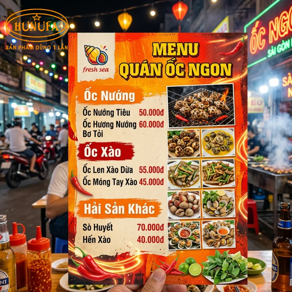 10+ mẫu thiết kế menu quán ốc chuyên nghiệp giúp tăng doanh thu cho quán