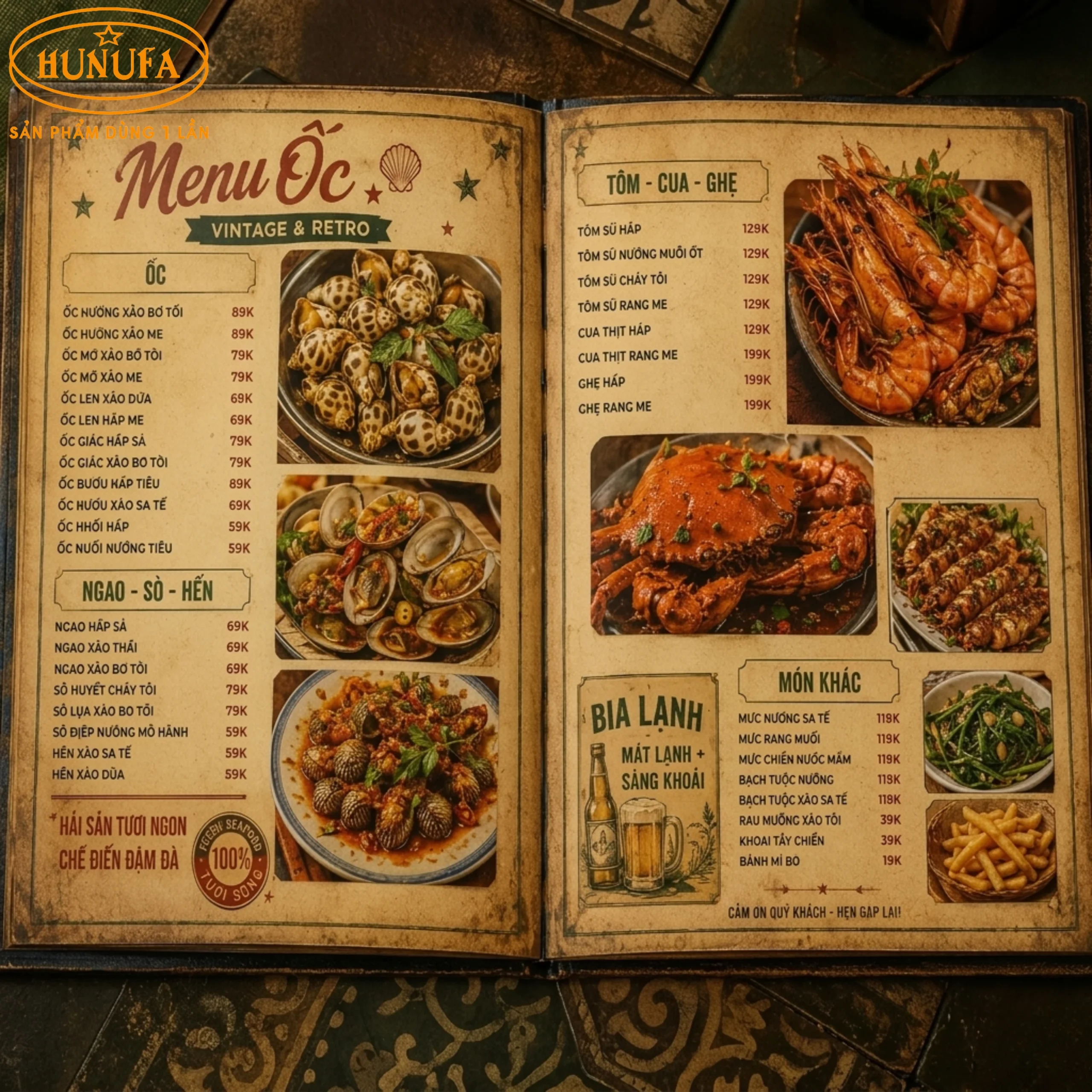 36+ Mẫu thiết kế menu quán ốc chuyên nghiệp giúp tăng doanh thu cho quán