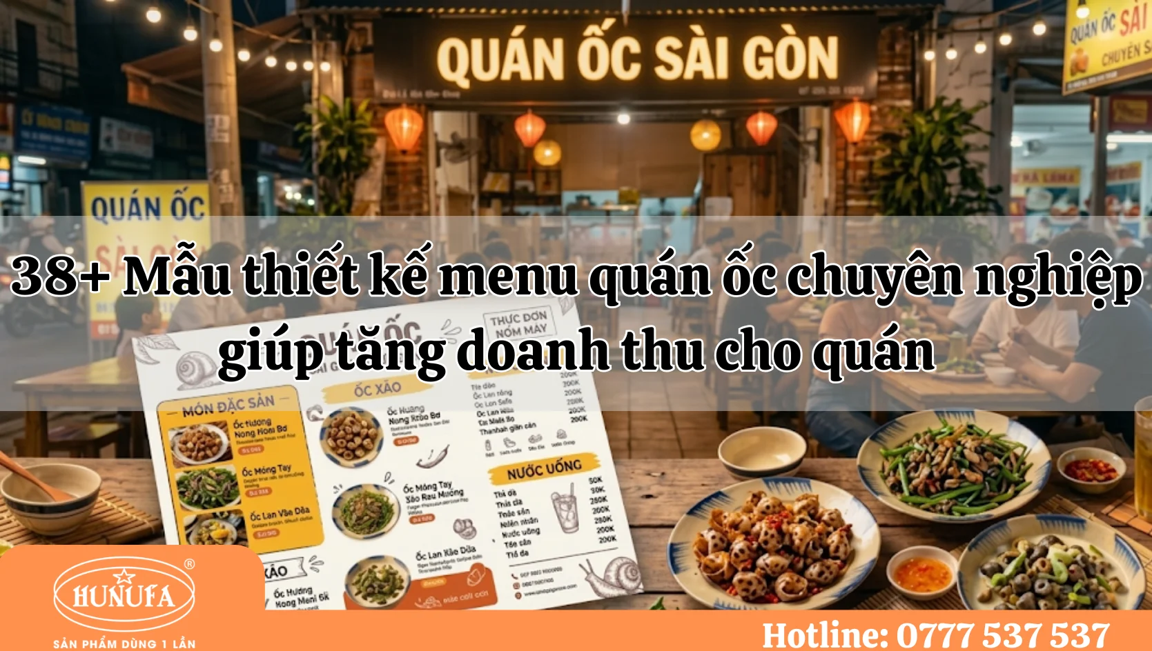 Mẫu thiết kế menu quán ốc chuyên nghiệp giúp tăng doanh thu cho quán