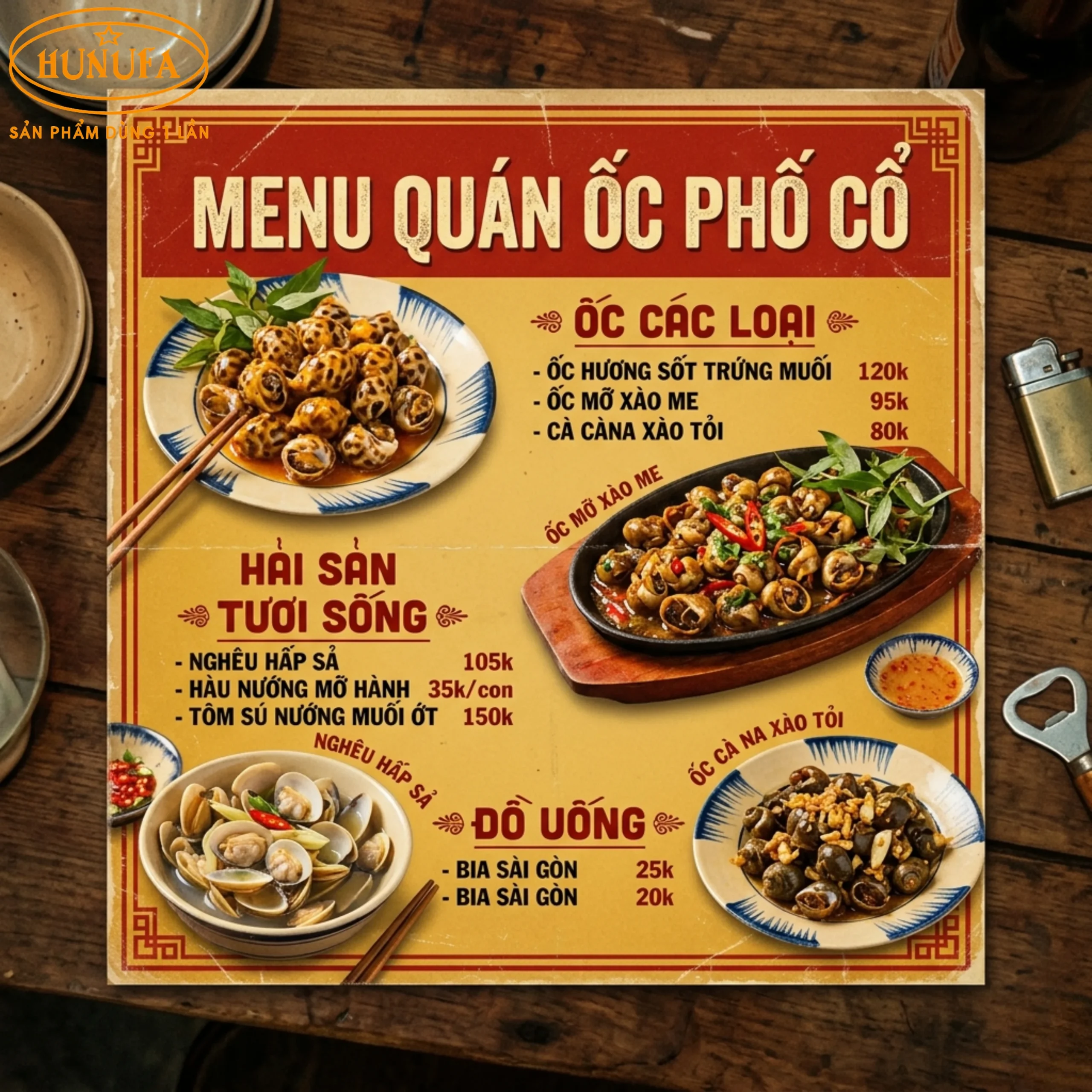 36+ Mẫu thiết kế menu quán ốc chuyên nghiệp giúp tăng doanh thu cho quán