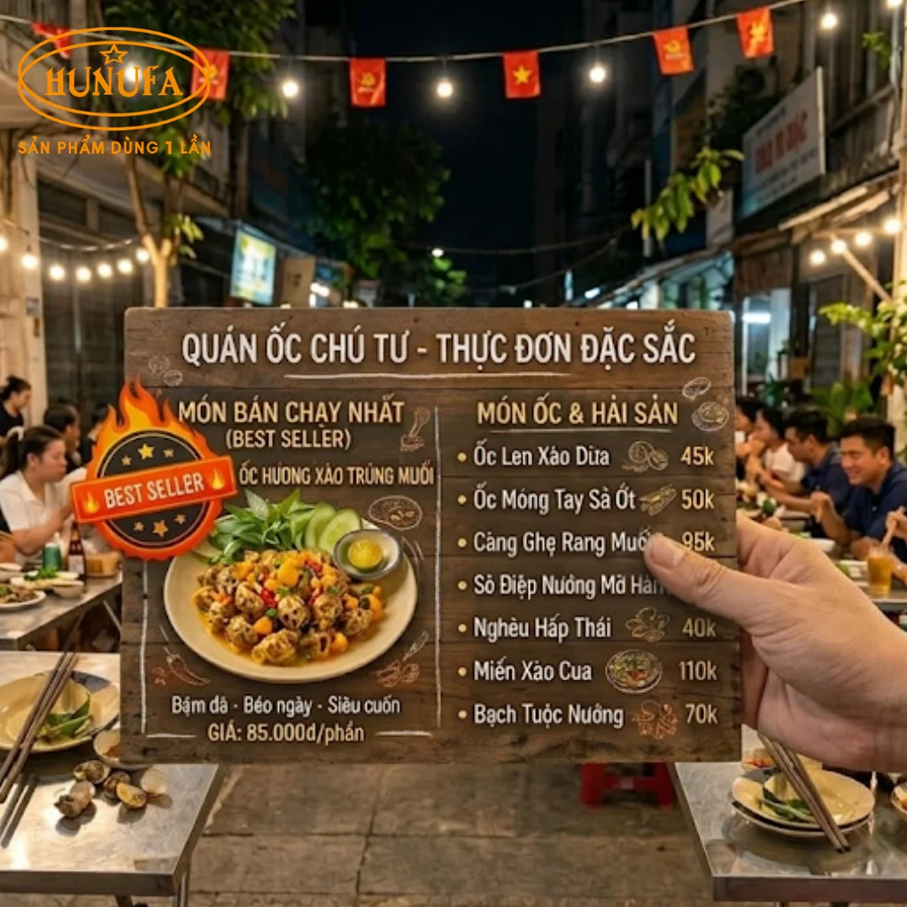 Cách thiết kế menu quán ốc chuyên nghiệp giúp tăng doanh thu cho quán