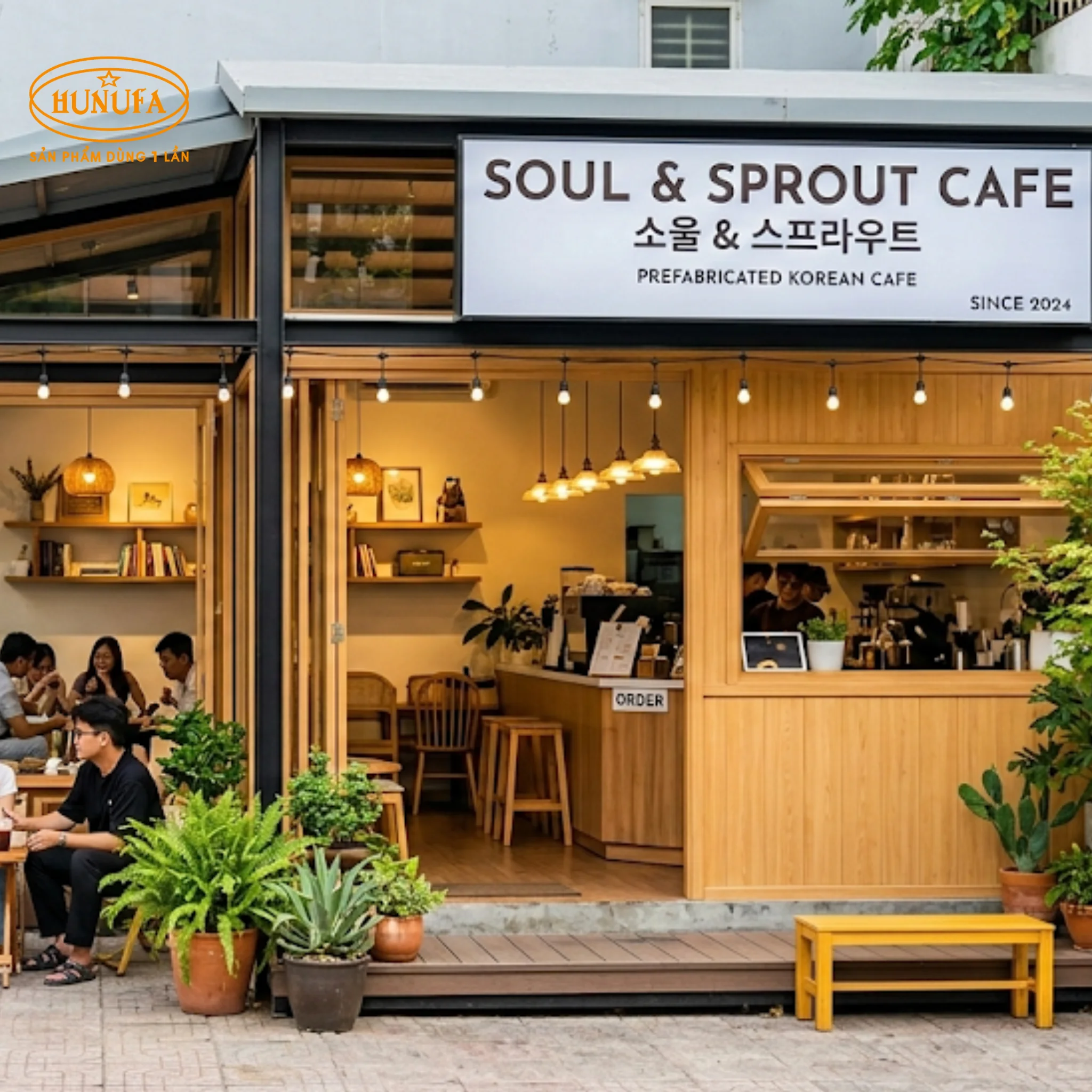 10+ Mẫu thiết kế quán cafe nhà tiền chế đẹp, hiện đại và tiết kiệm chi phí