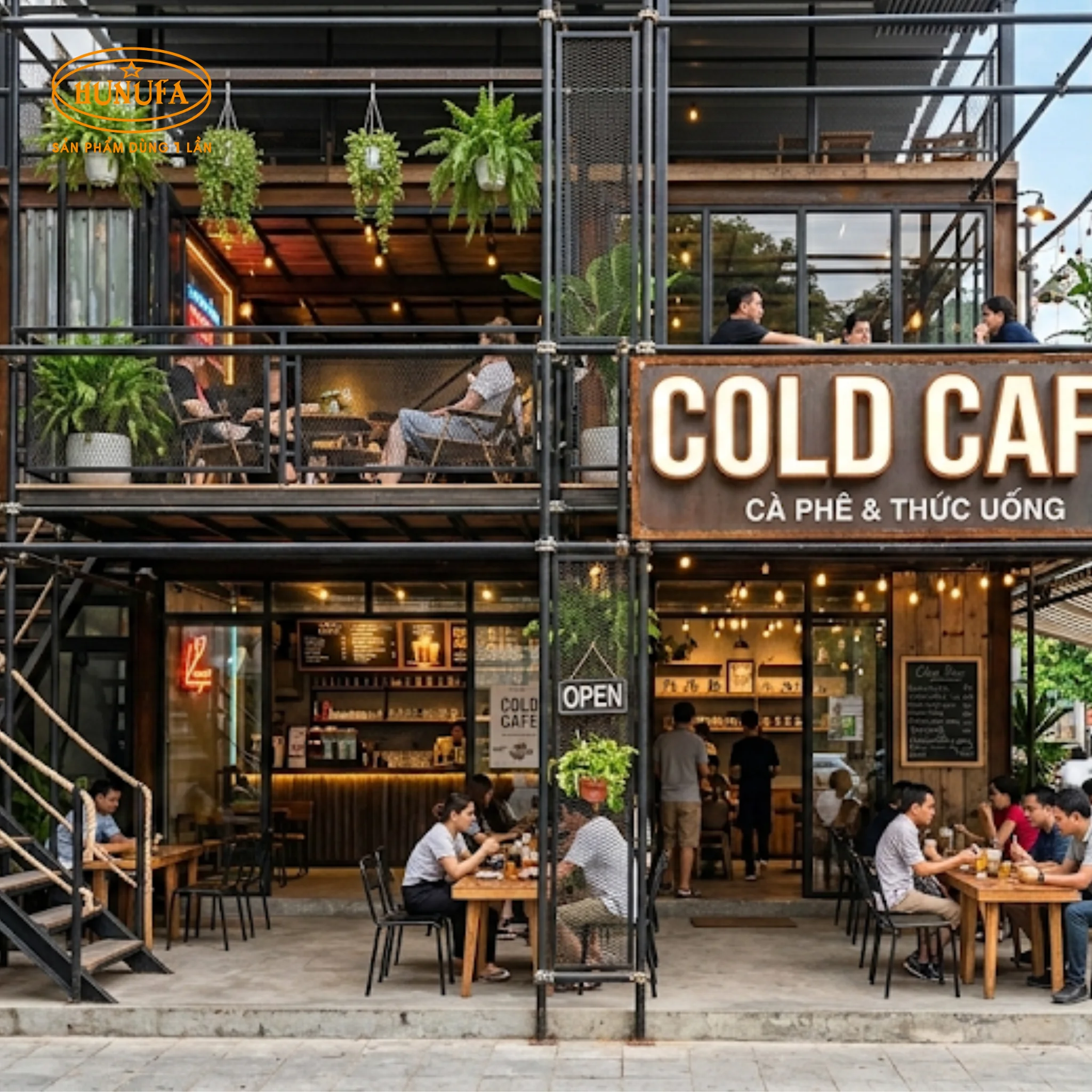 10+ Mẫu thiết kế quán cafe nhà tiền chế đẹp, hiện đại và tiết kiệm chi phí