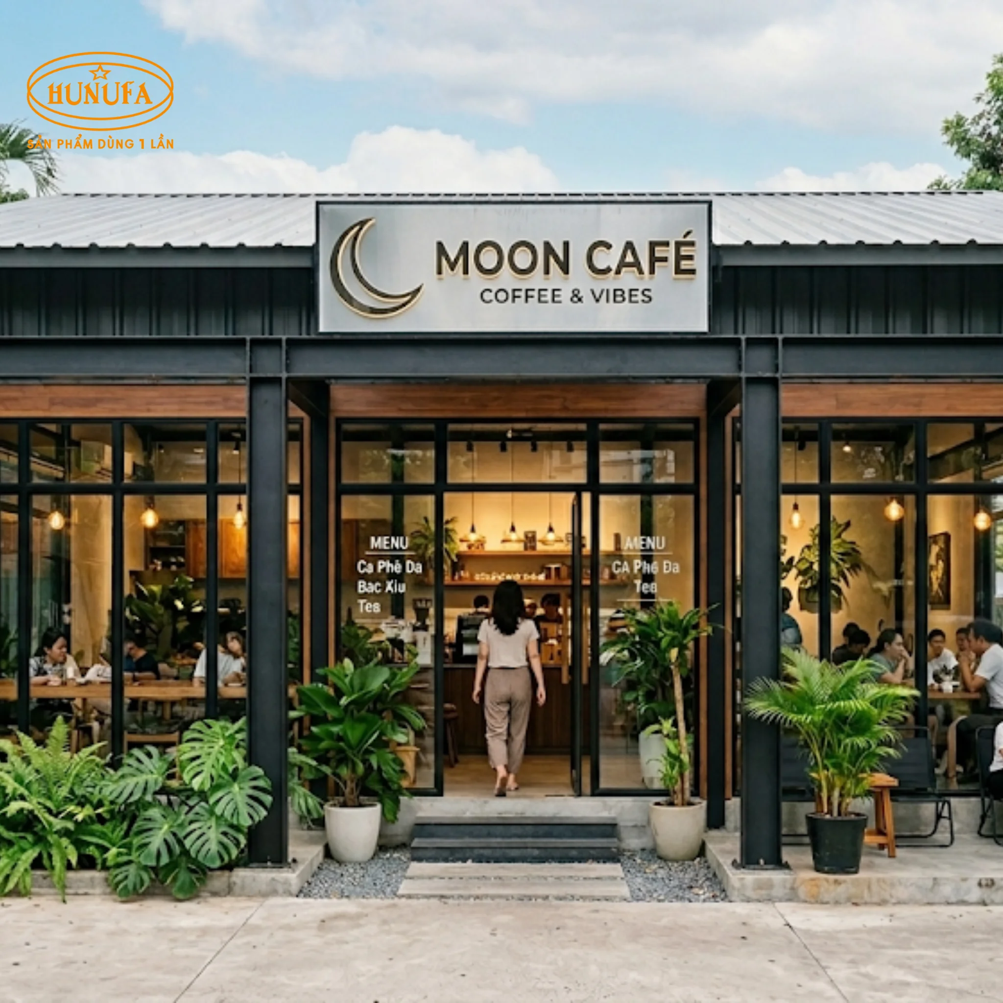 10+ Mẫu thiết kế quán cafe nhà tiền chế đẹp, hiện đại và tiết kiệm chi phí