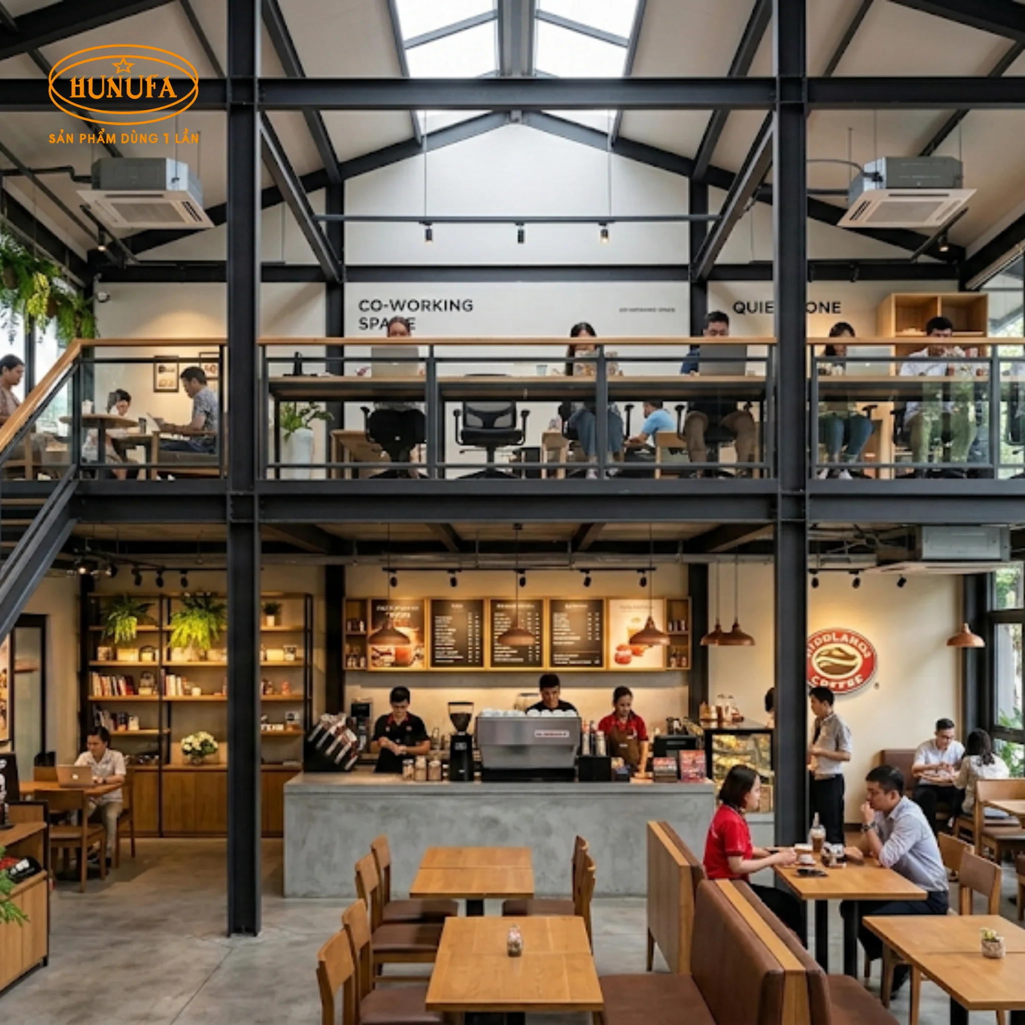 10+ Mẫu thiết kế quán cafe nhà tiền chế đẹp, hiện đại và tiết kiệm chi phí