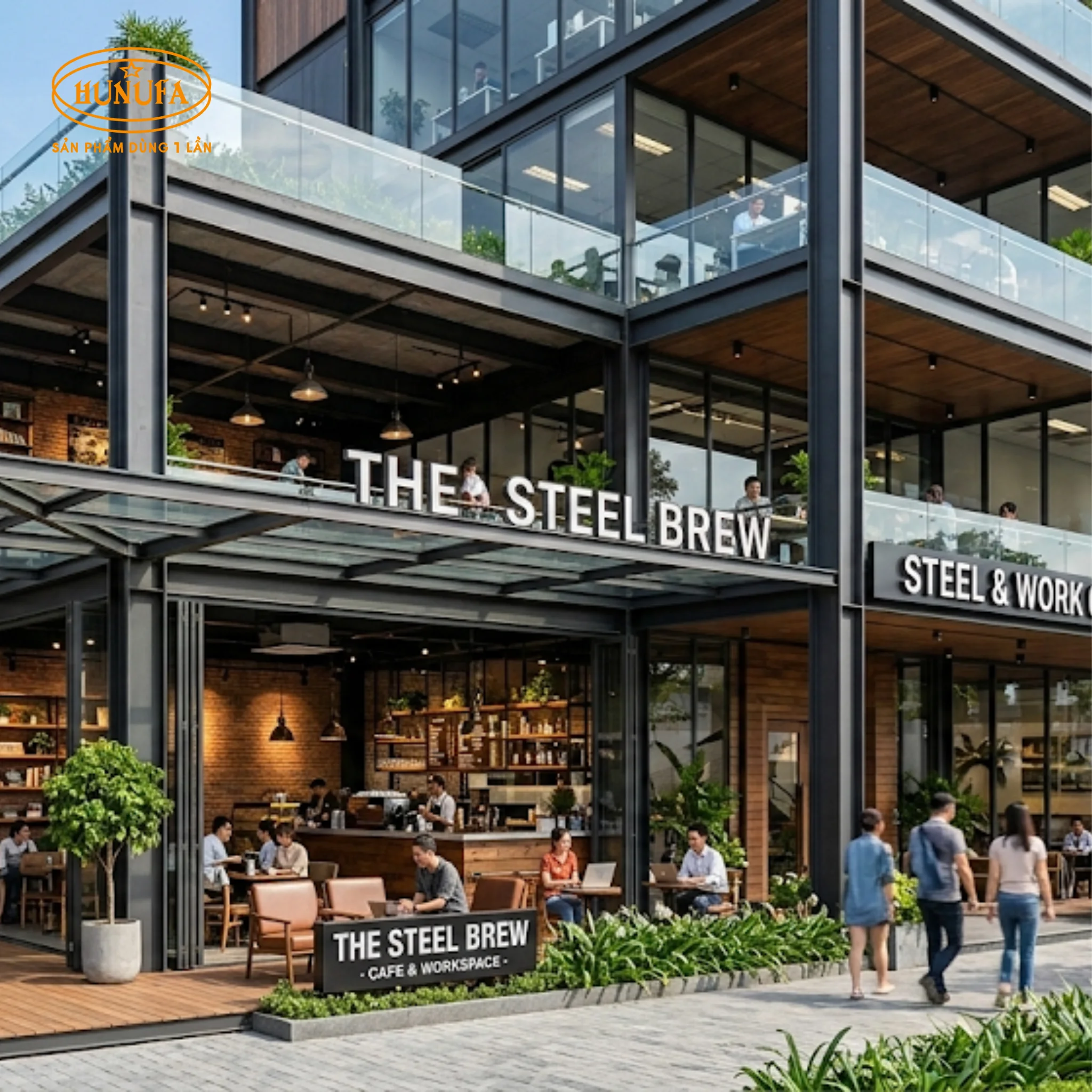 10+ Mẫu thiết kế quán cafe nhà tiền chế đẹp, hiện đại và tiết kiệm chi phí