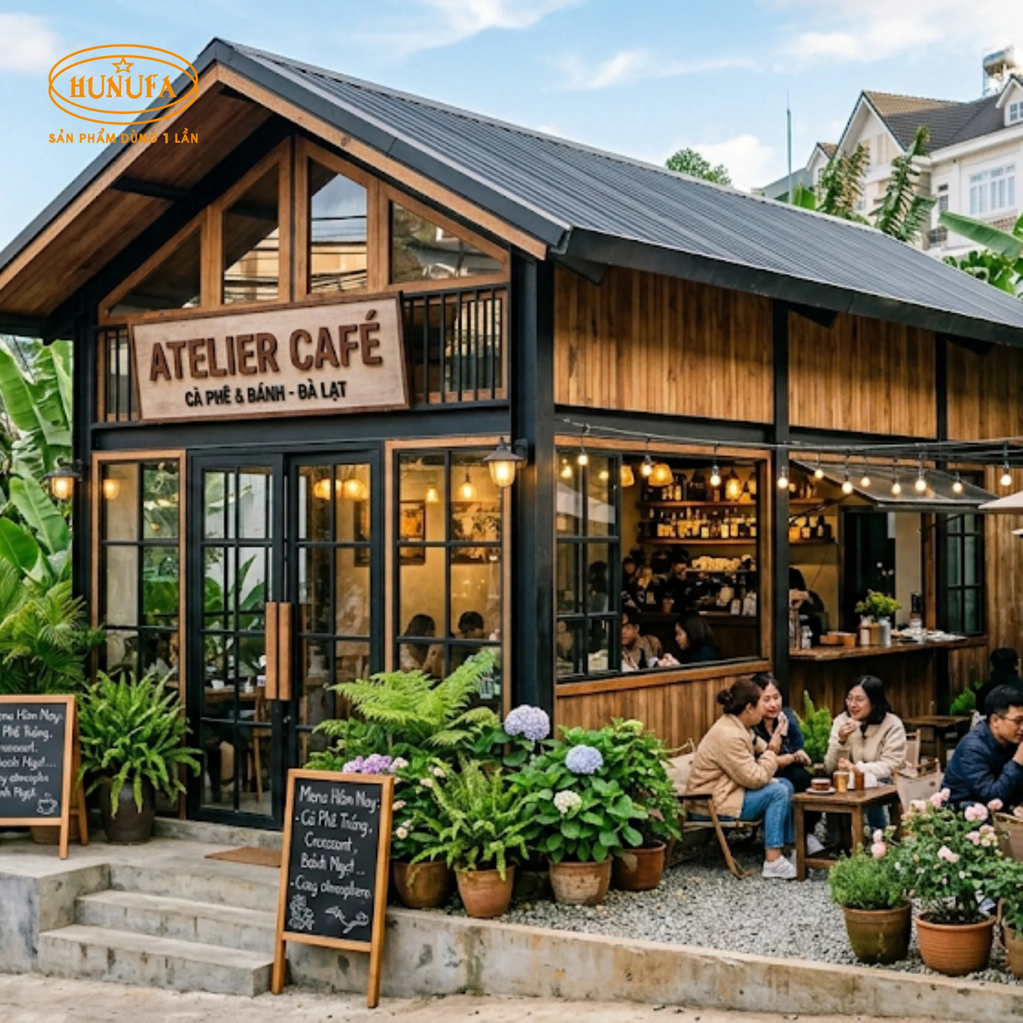 10+ Mẫu thiết kế quán cafe nhà tiền chế đẹp, hiện đại và tiết kiệm chi phí