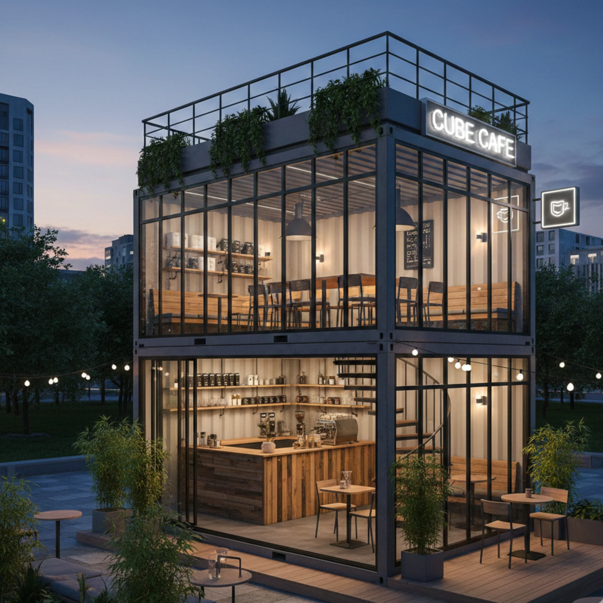 10+ Mẫu thiết kế quán cafe nhà tiền chế đẹp, hiện đại và tiết kiệm chi phí