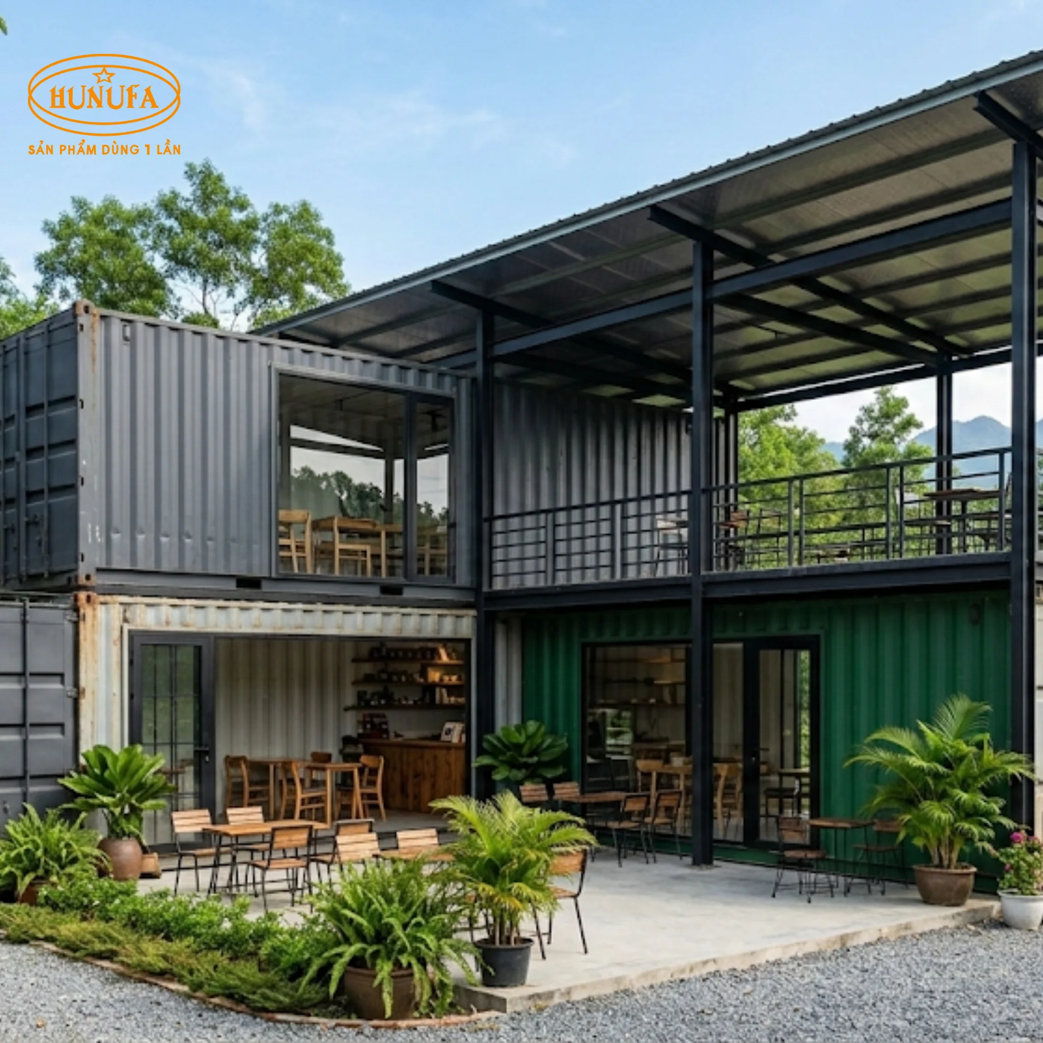 10+ Mẫu thiết kế quán cafe nhà tiền chế đẹp, hiện đại và tiết kiệm chi phí