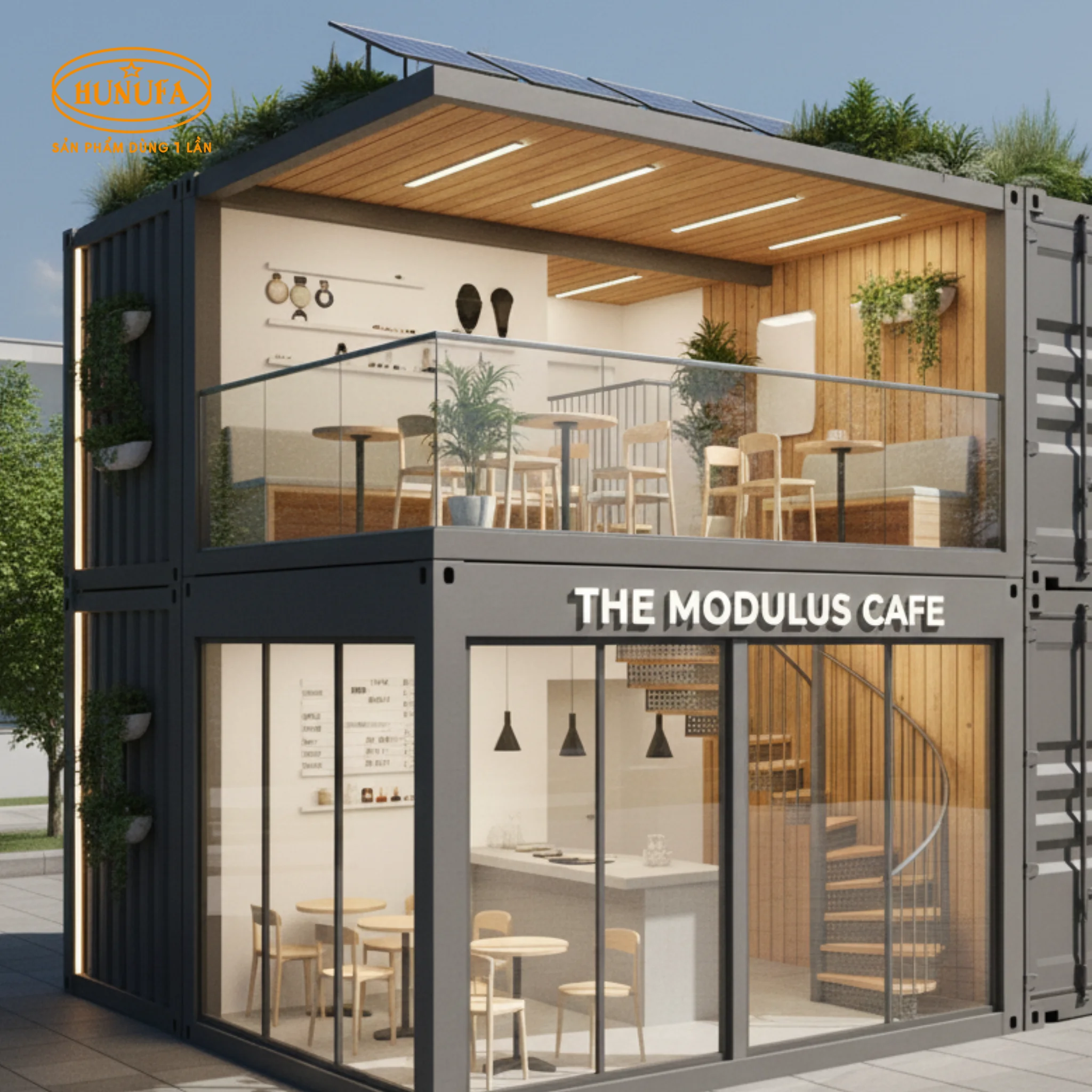 10+ Mẫu thiết kế quán cafe nhà tiền chế đẹp, hiện đại và tiết kiệm chi phí