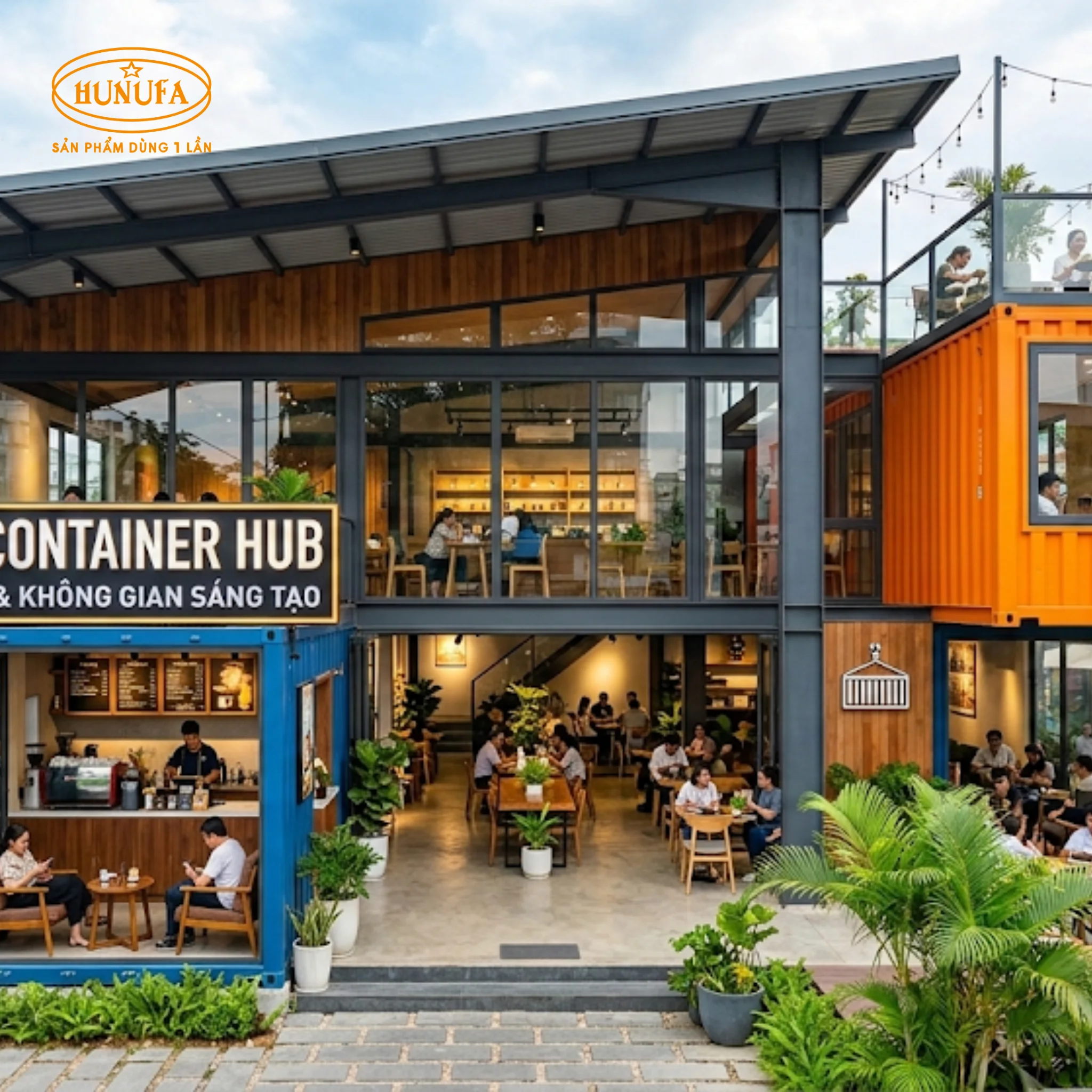 10+ Mẫu thiết kế quán cafe nhà tiền chế đẹp, hiện đại và tiết kiệm chi phí