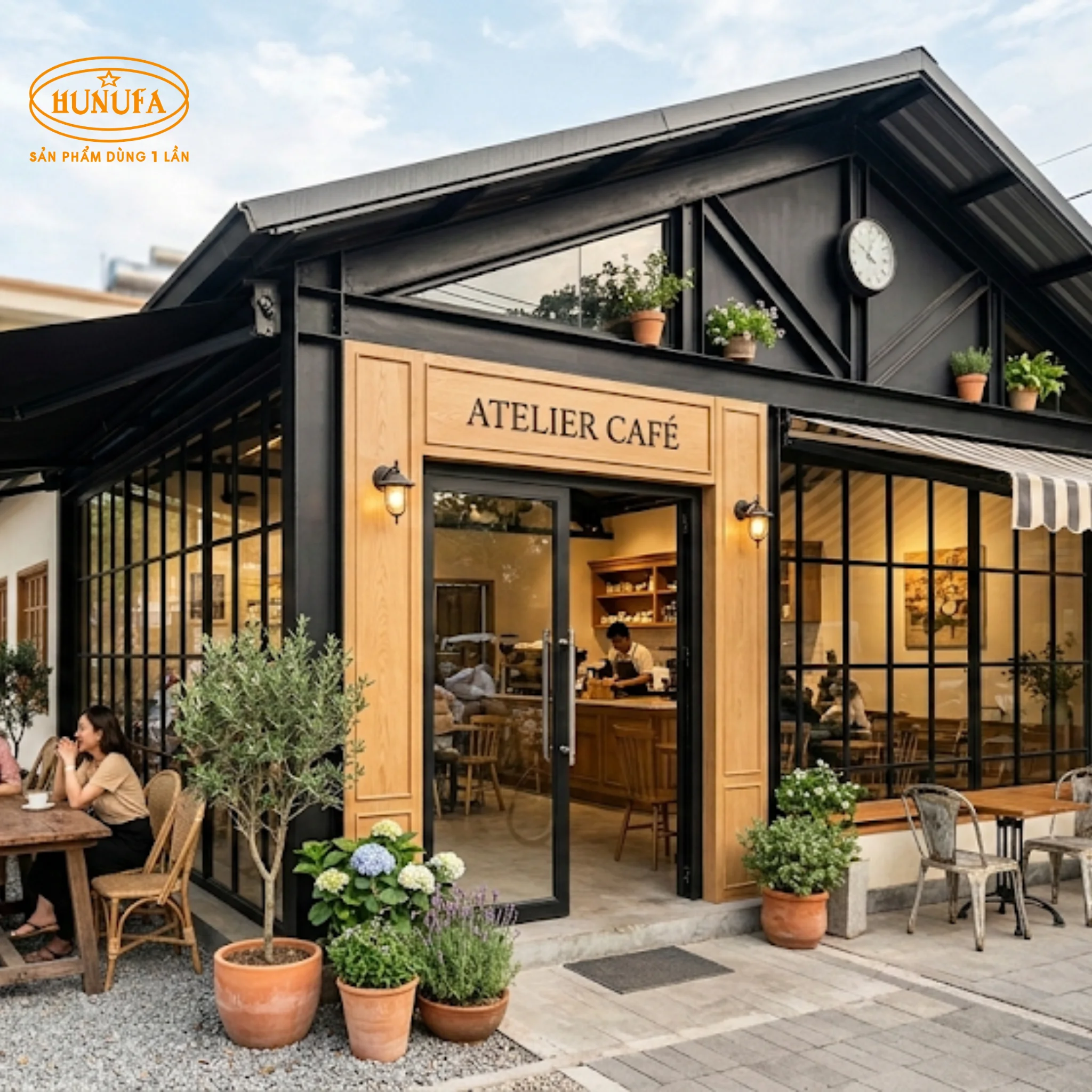 10+ Mẫu thiết kế quán cafe nhà tiền chế đẹp, hiện đại và tiết kiệm chi phí