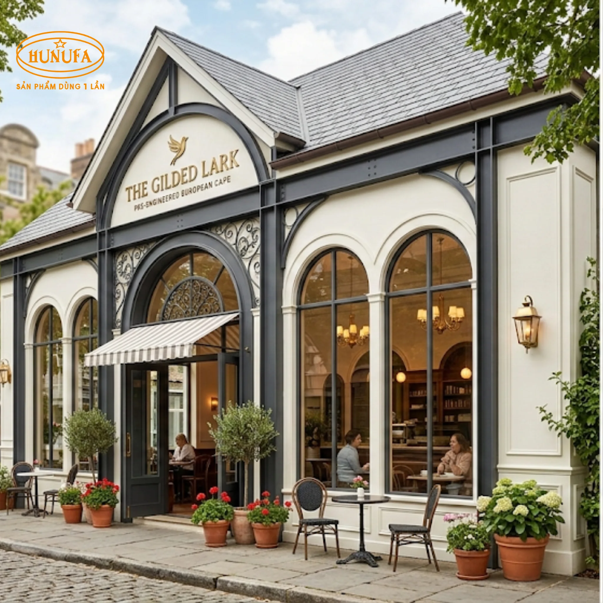 10+ Mẫu thiết kế quán cafe nhà tiền chế đẹp, hiện đại và tiết kiệm chi phí 