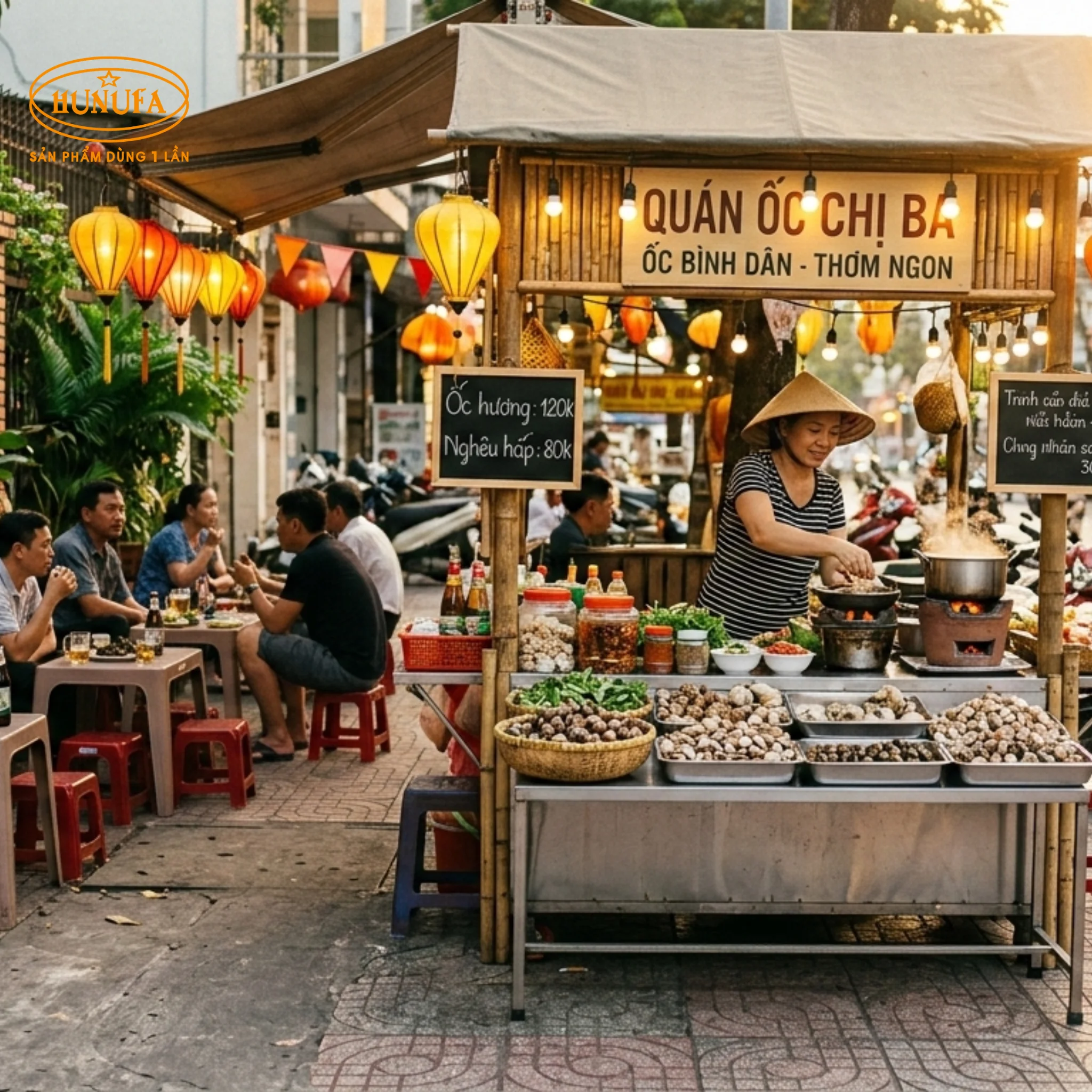 15+ Mẫu trang trí quán ốc vỉa hè đẹp, tiết kiệm chi phí