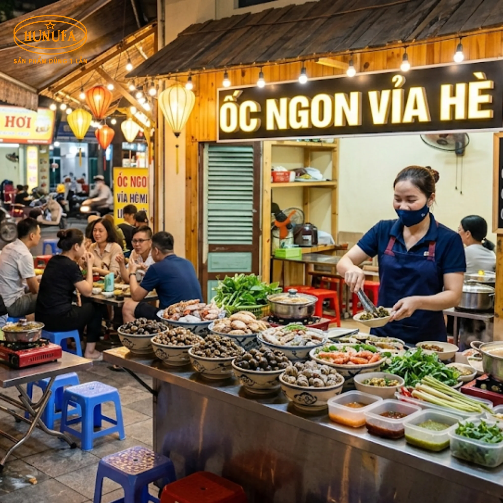 15+ Mẫu trang trí quán ốc vỉa hè đẹp, tiết kiệm chi phí