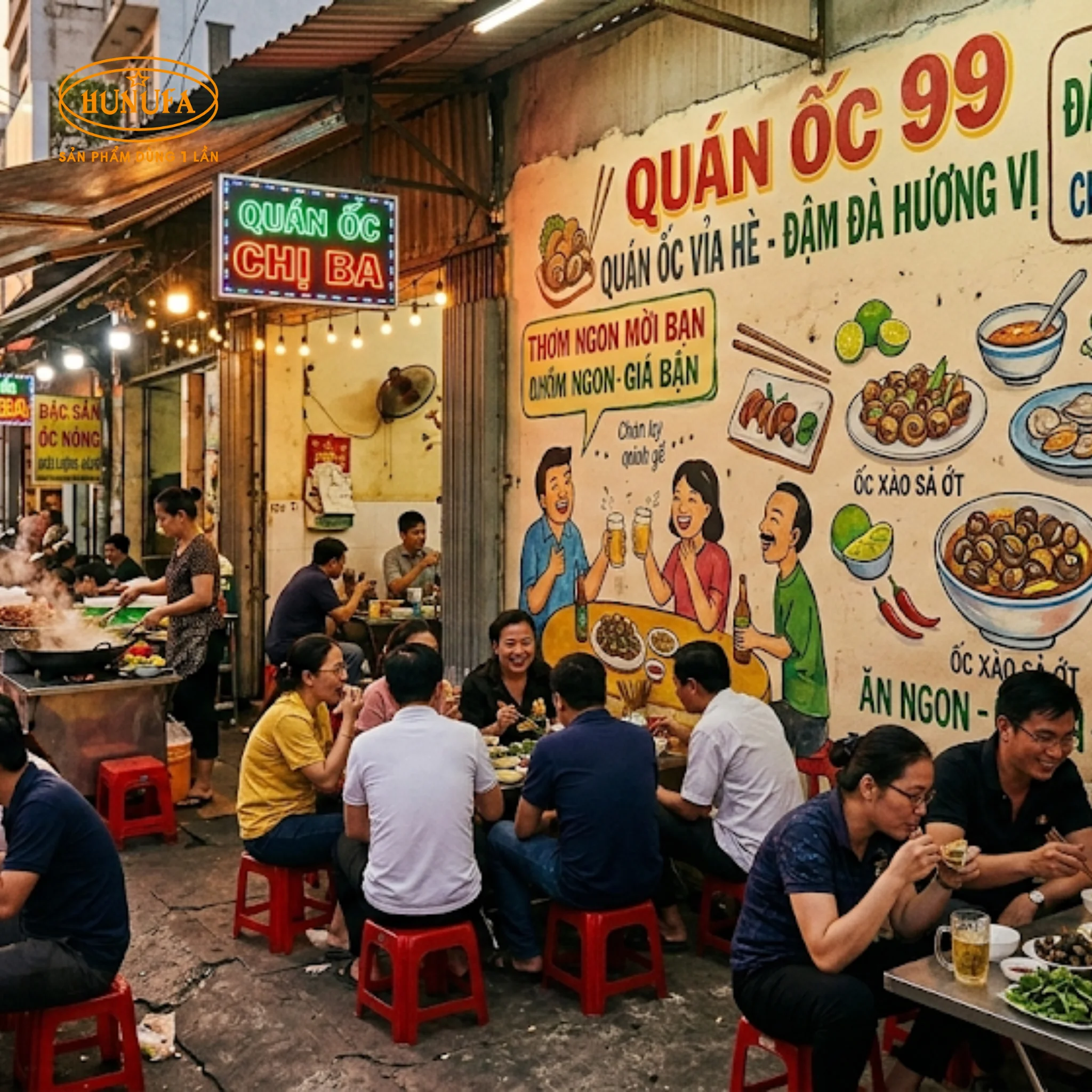 15+ Mẫu trang trí quán ốc vỉa hè đẹp, tiết kiệm chi phí