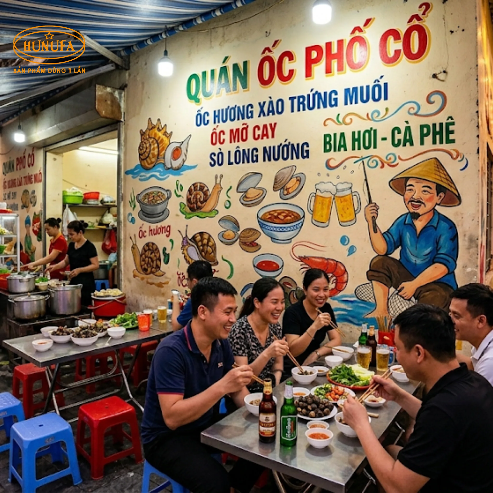 15+ Mẫu trang trí quán ốc vỉa hè đẹp, tiết kiệm chi phí