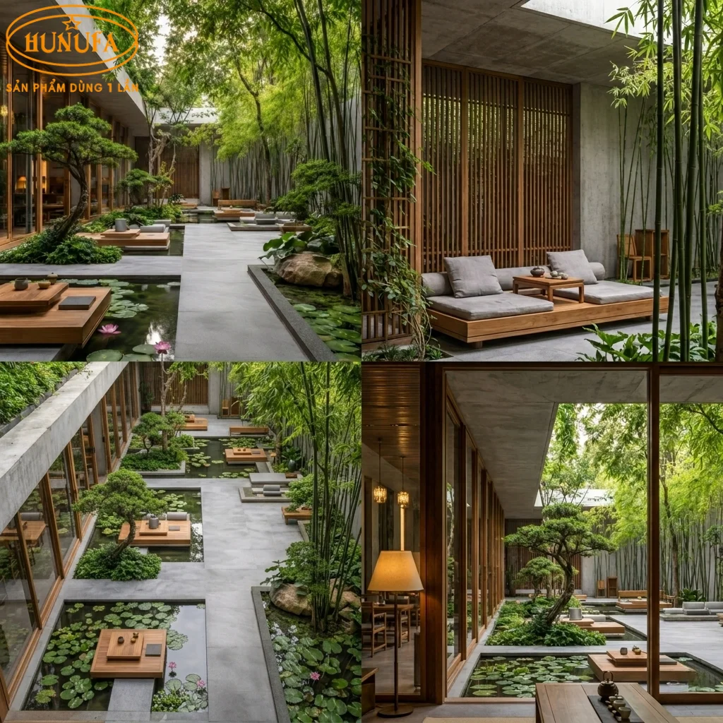 Mẫu thiết kế trang trí quán cà phê sân vườn đẹp, ấn tượng