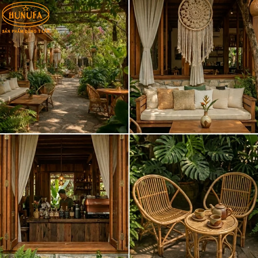 Mẫu thiết kế trang trí quán cà phê sân vườn đẹp, ấn tượng