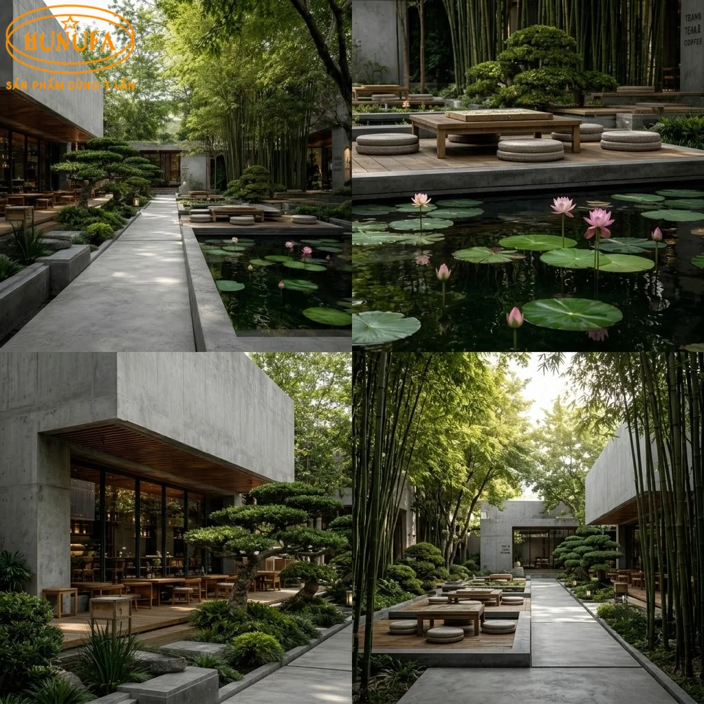 Mẫu thiết kế trang trí quán cà phê sân vườn đẹp, ấn tượng