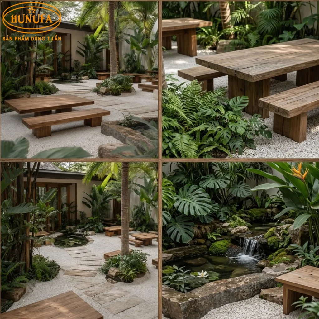 Mẫu thiết kế trang trí quán cà phê sân vườn đẹp, ấn tượng