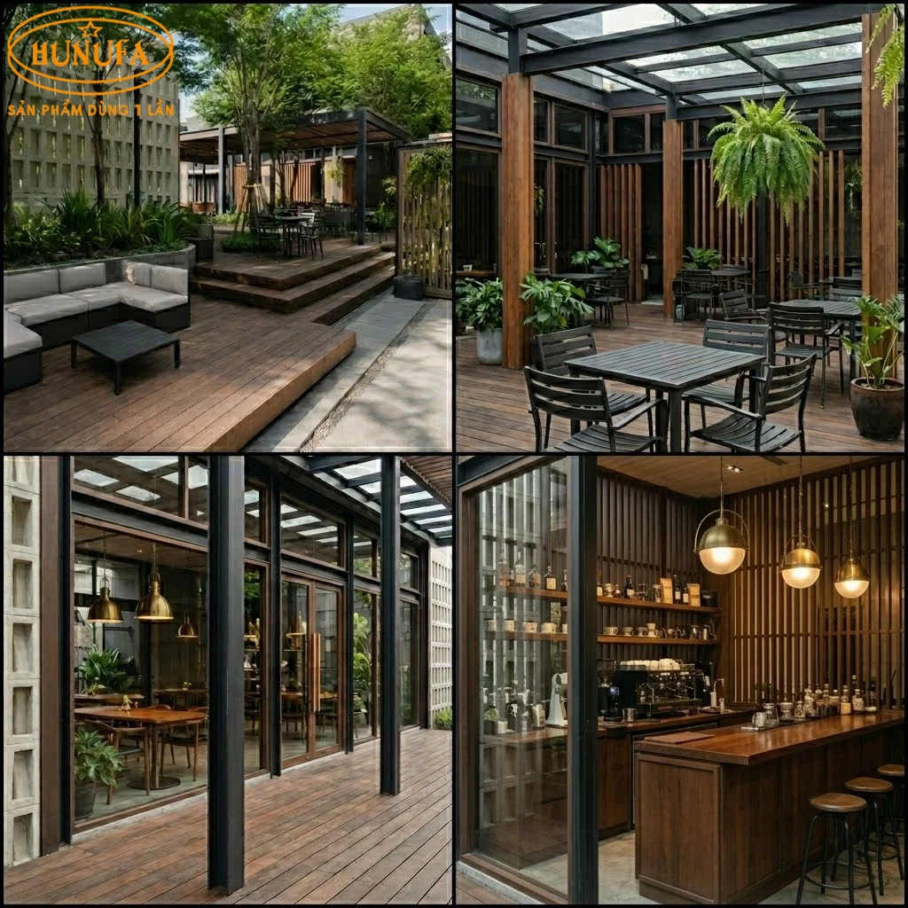 Mẫu thiết kế trang trí quán cà phê sân vườn đẹp, ấn tượng