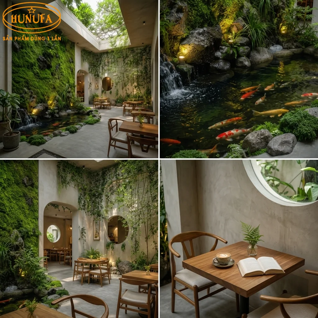 Mẫu thiết kế trang trí quán cà phê sân vườn đẹp, ấn tượng