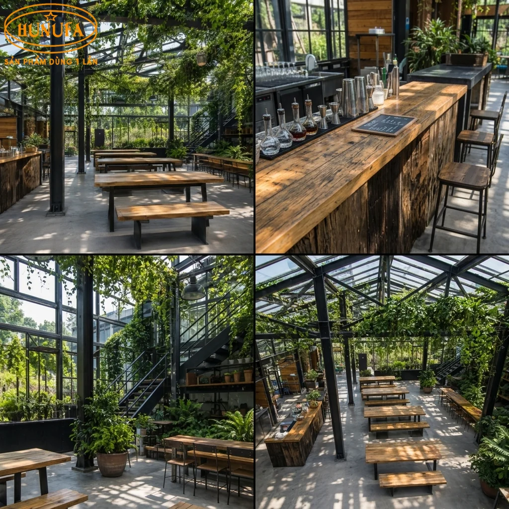 Mẫu thiết kế trang trí quán cà phê sân vườn đẹp, ấn tượng