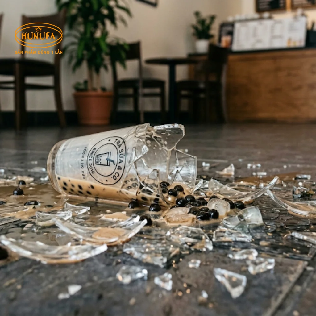 Những lí do không nên dùng ly thuỷ tinh bán trà sữa