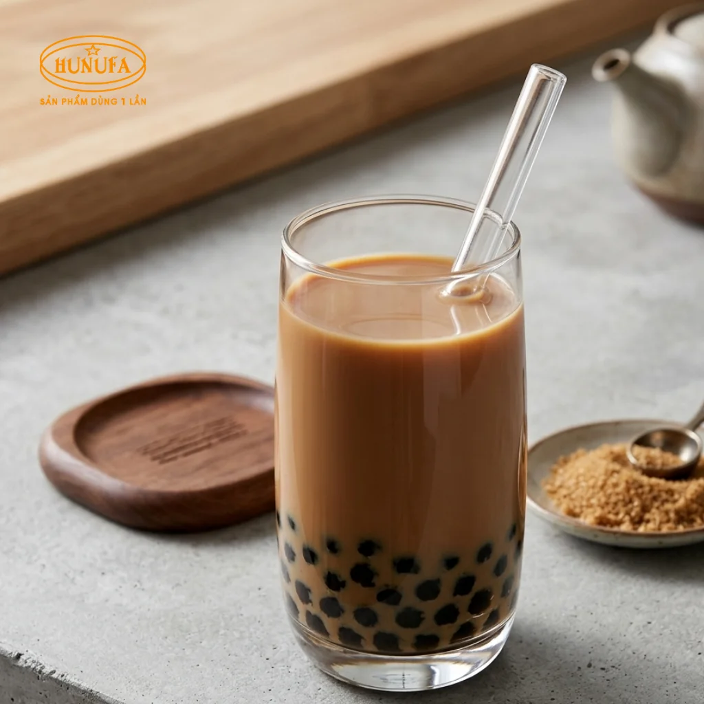 mẫu ly thủy tinh bán trà sữa đẹp