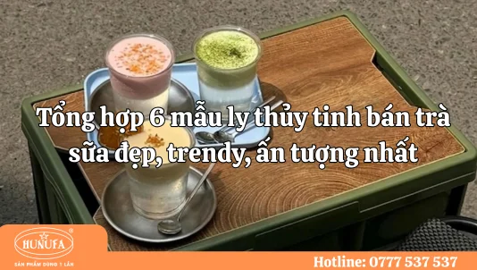 ly thủy tinh bán trà sữa