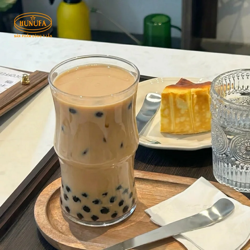 mẫu ly thủy tinh bán trà sữa đẹp