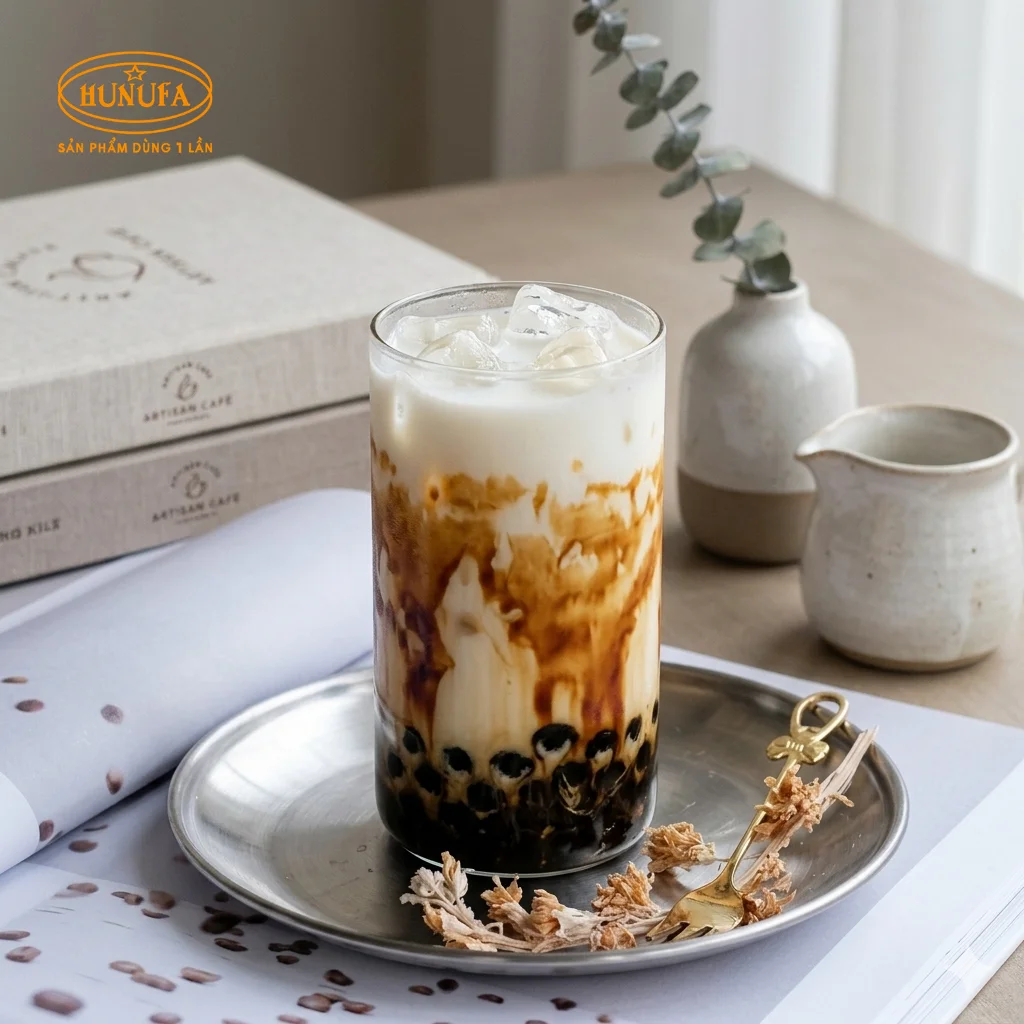 mẫu ly thủy tinh bán trà sữa đẹp