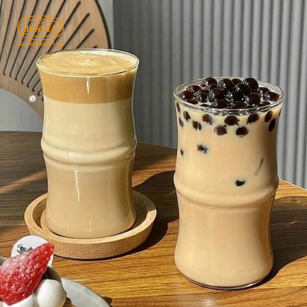 mẫu ly thủy tinh bán trà sữa đẹp